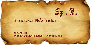 Szecska Nándor névjegykártya