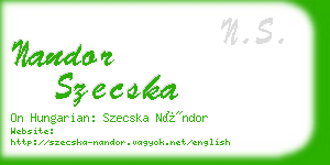 nandor szecska business card